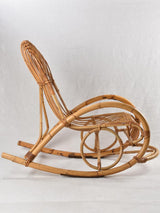 Repaired antique bamboo rocking chair