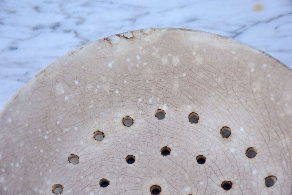 Small antique French cheese faisselle - faience
