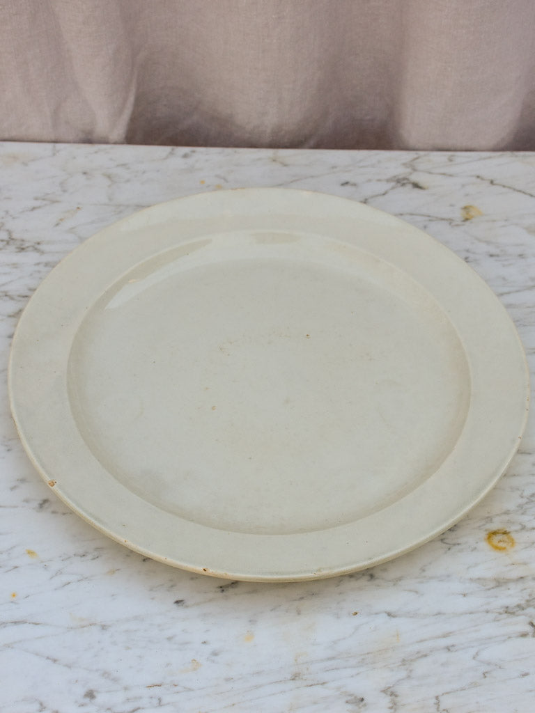 Large antique French platter - white 15"