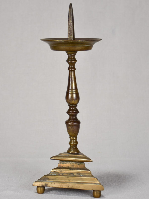 Antique French Bronze Candlestick with Character
