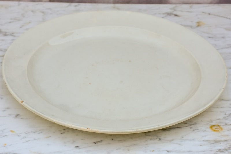 Large antique French platter - white 15"