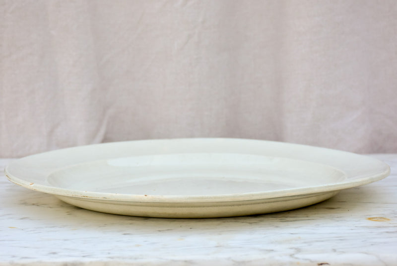 Large antique French platter - white 15"