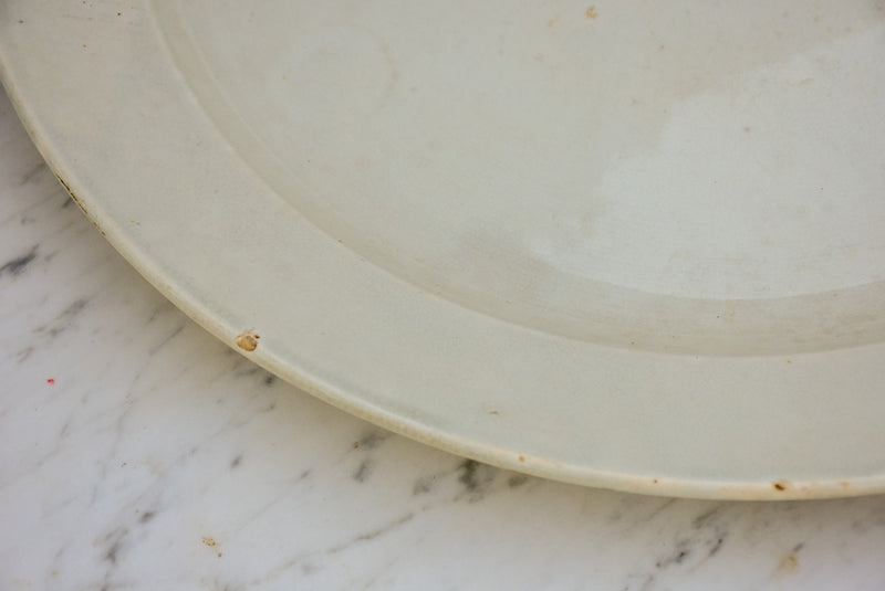 Large antique French platter - white 15"