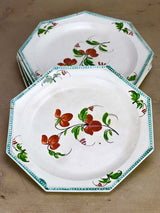 Five Creil-Montereau faience hand painted plates