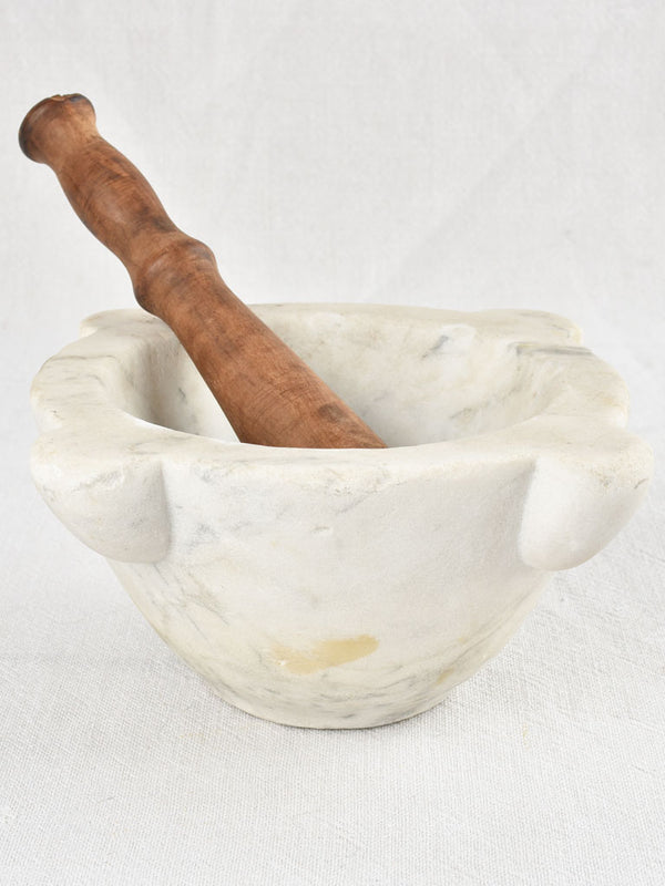 Antique marble mortar and pestle 9"