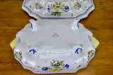 Large mid century Moustiers faience soup tureen and platter