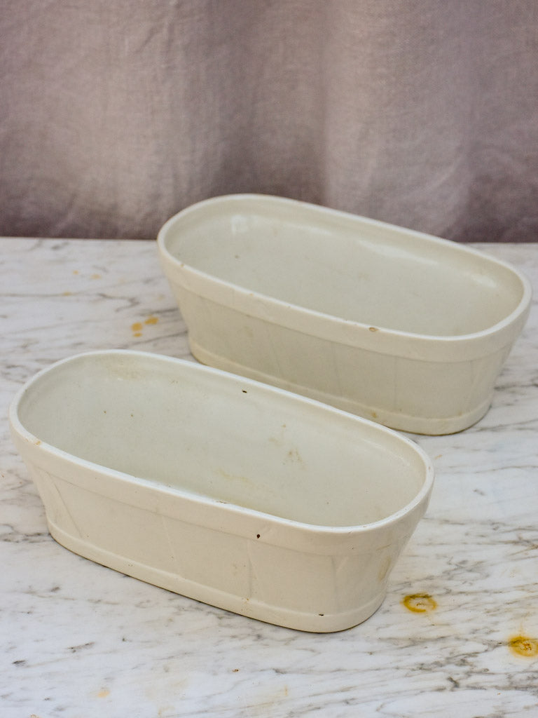 Pair of oval terrine dishes - faience