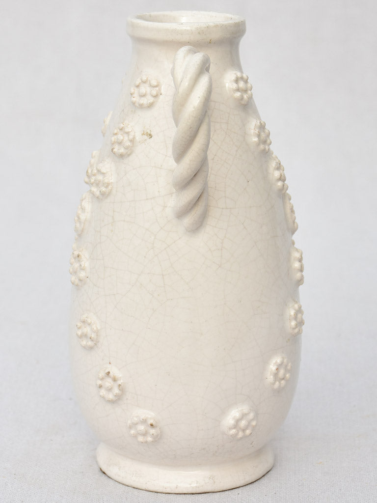 Mid century white vase from Malicorne 9¾"
