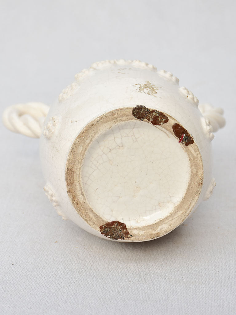 Mid century white vase from Malicorne 9¾"