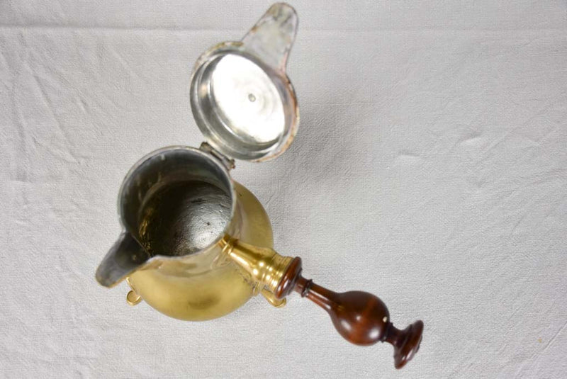 18th century yellow copper coffee pot