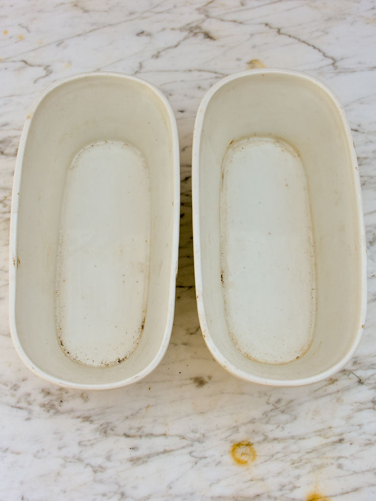 Pair of oval terrine dishes - faience