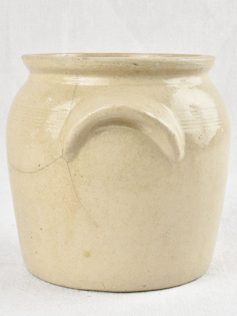 Small earthenware crock pot - gray 7½"