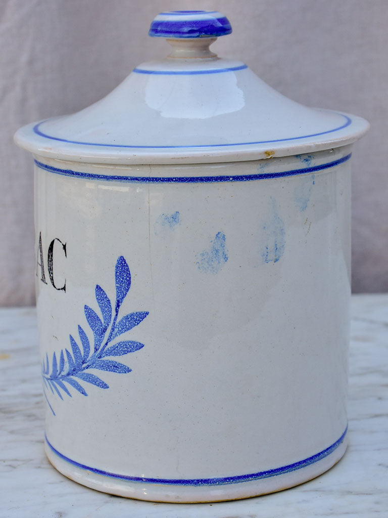 Early 20th Century French ceramic Tabac container