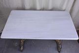Rectangular French garden table with marble top