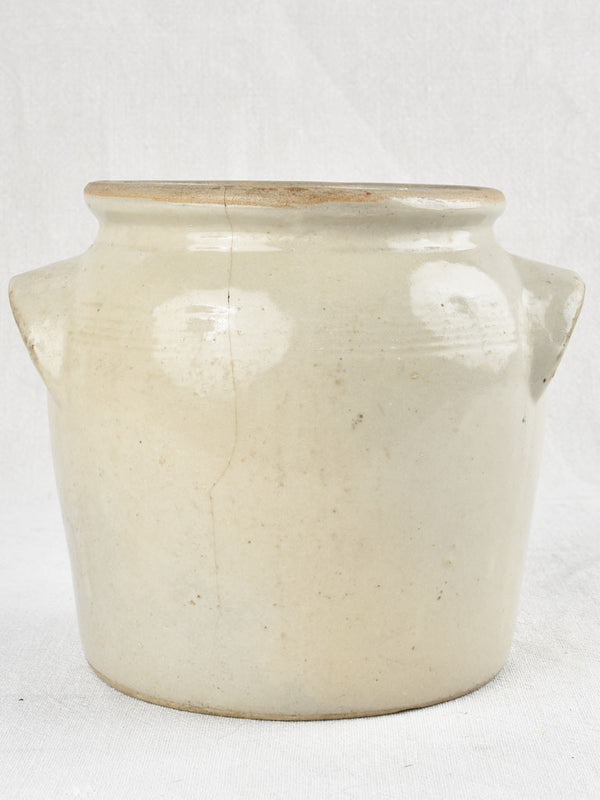 Small stoneware crock pot - beige 8"