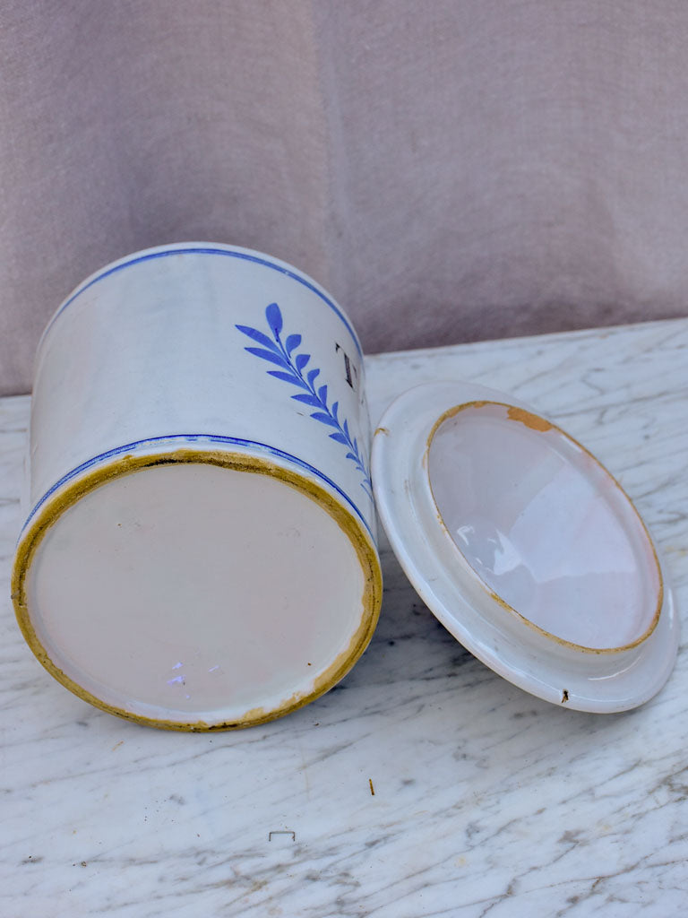 Early 20th Century French ceramic Tabac container