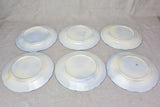 Set of six early twentieth century French faience dessert plates - anthracite blue