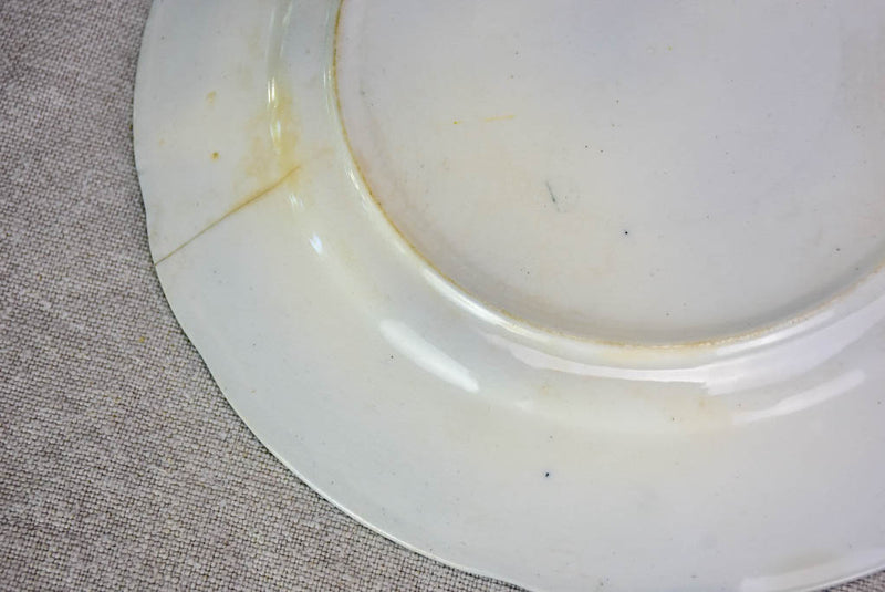 Set of six early twentieth century French faience dessert plates - anthracite blue