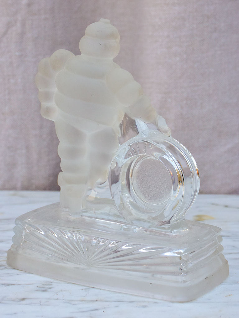 Mid-century glass paperweight, Michelin tyres