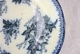 Set of six early twentieth century French faience dessert plates - anthracite blue