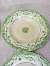 Antique English serving bowls and plates - 'Como' green