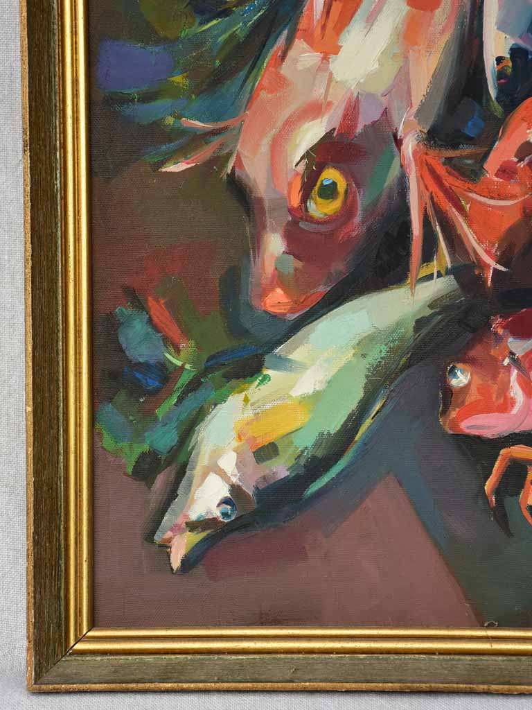Mid century still life - Bouillabaisse seafood - oil on canvas 23¼" x 16½"