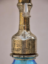 Antique French demi-seltzer bottle - blue 9½"