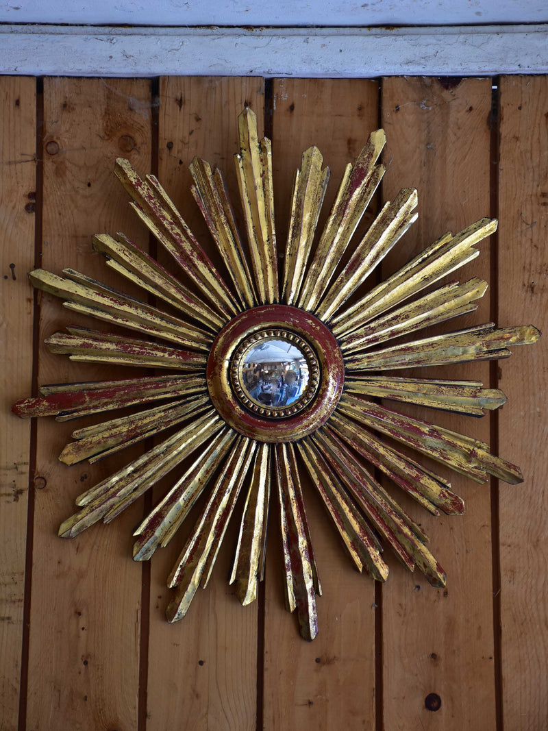 Vintage sunburst mirror – gilt wood