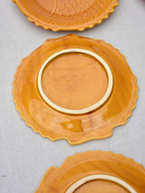 Mid-century French seafood service with orange glaze - 12 plates 1 platter