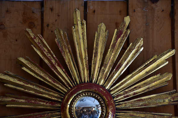 Vintage sunburst mirror – gilt wood