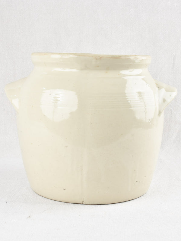 Medium earthenware crock pot - white glaze 11½"