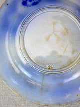 6 antique French plates with deep blue flowers -  'Jardiniere' pattern