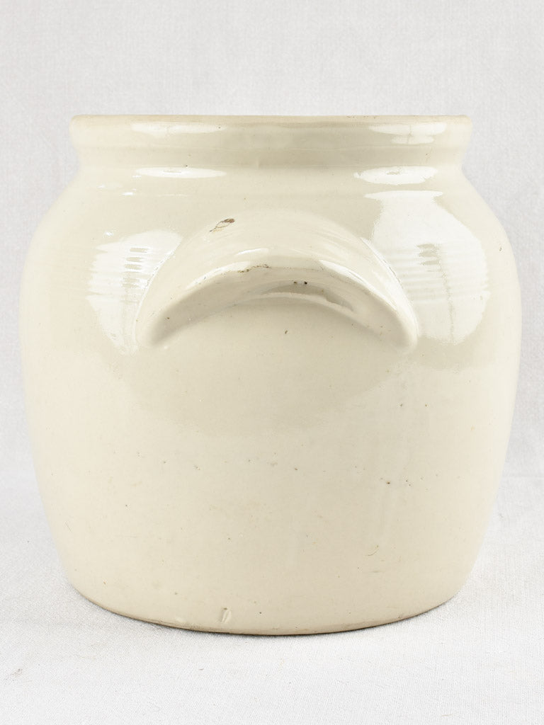 Medium earthenware crock pot - white glaze 11½"