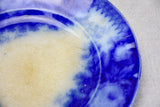 6 antique French plates with deep blue flowers -  'Jardiniere' pattern