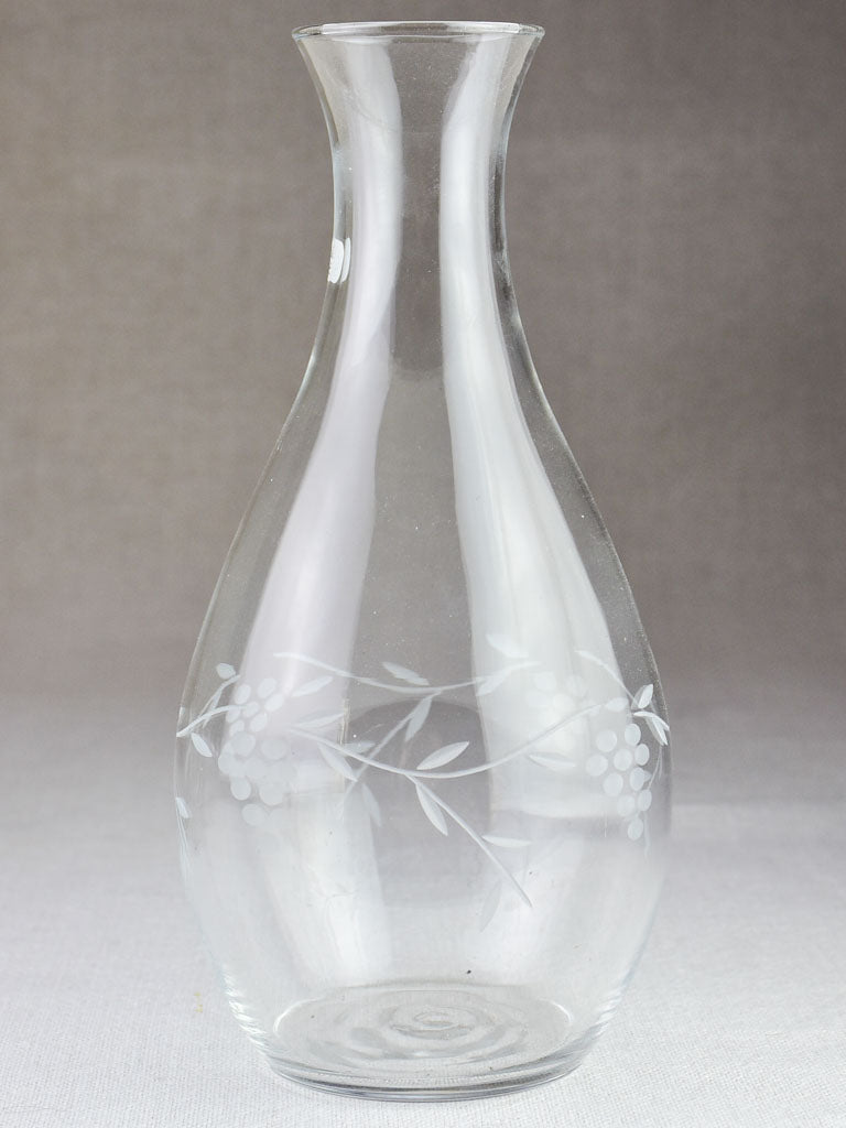 1950's etched glass carafe