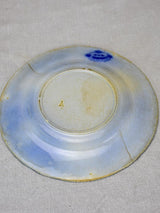 6 antique French plates with deep blue flowers -  'Jardiniere' pattern