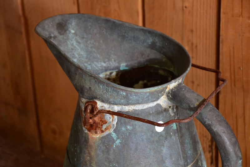 19th century Rustic French copper watering can