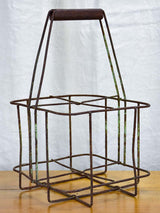 Antique French bottle carrier - iron