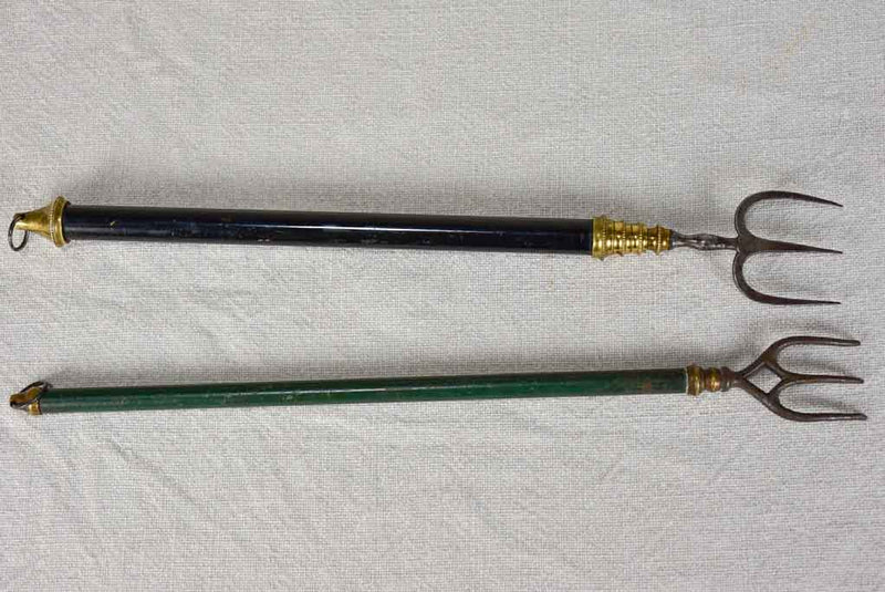 Two late 19th century telescopic fire toasting forks