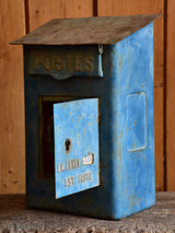 Antique French letter box with blue patina