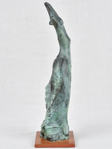 Vintage bronze statue of a dancing lady in a gown 13"
