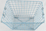 Vintage French Oyster Basket with blue patina 20"