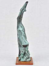 Vintage bronze statue of a dancing lady in a gown 13"