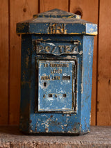 Antique French post box with blue patina