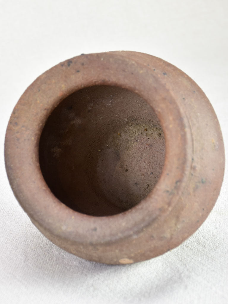 Small brown stoneware pot 5"