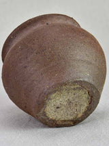 Small brown stoneware pot 5"