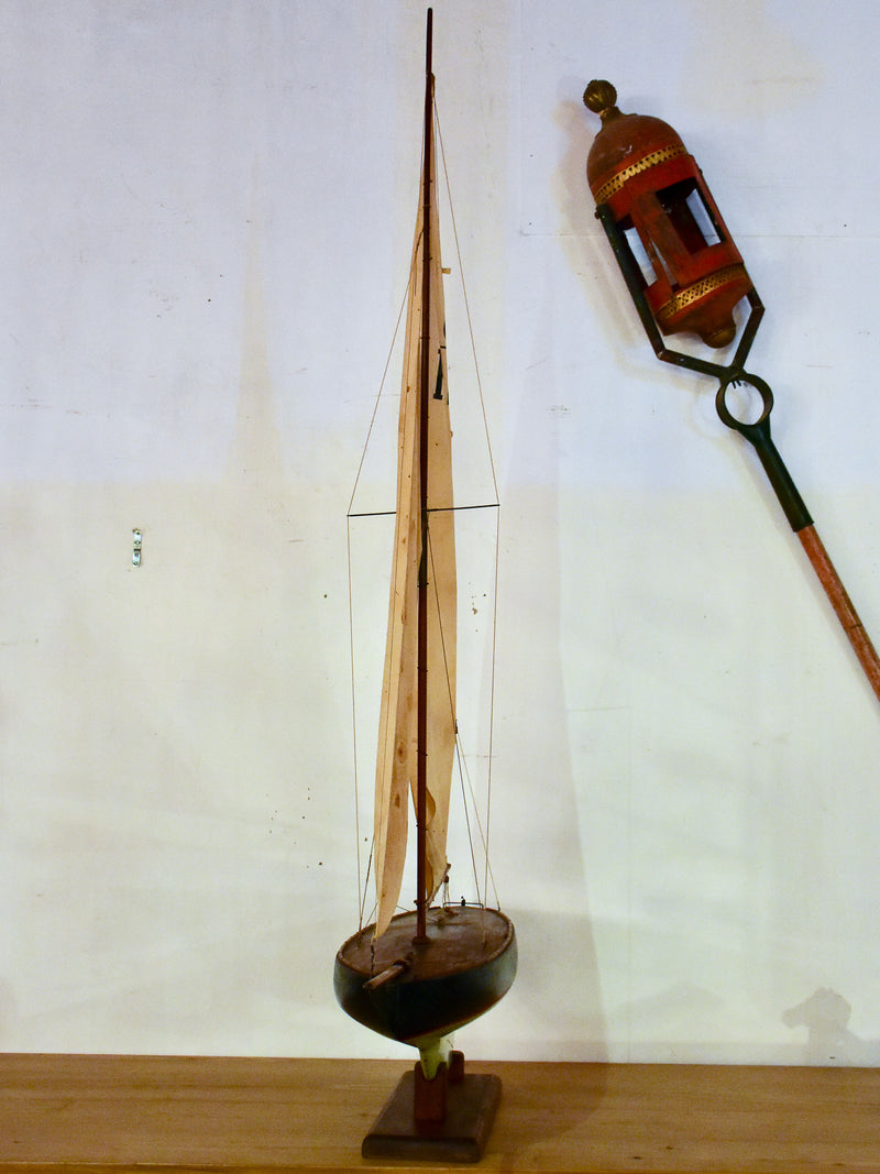 Late 18th century model boat - branded Quimper