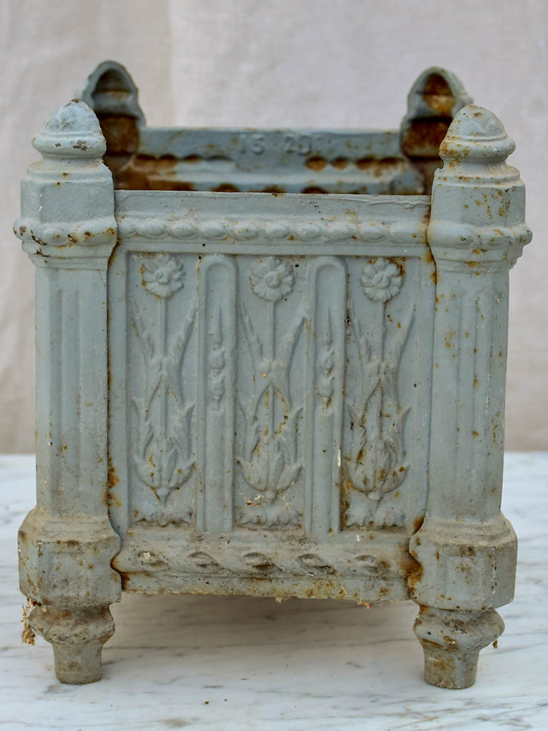 Small antique French cast iron planter
