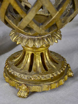 Antique French giltwood lattice cup