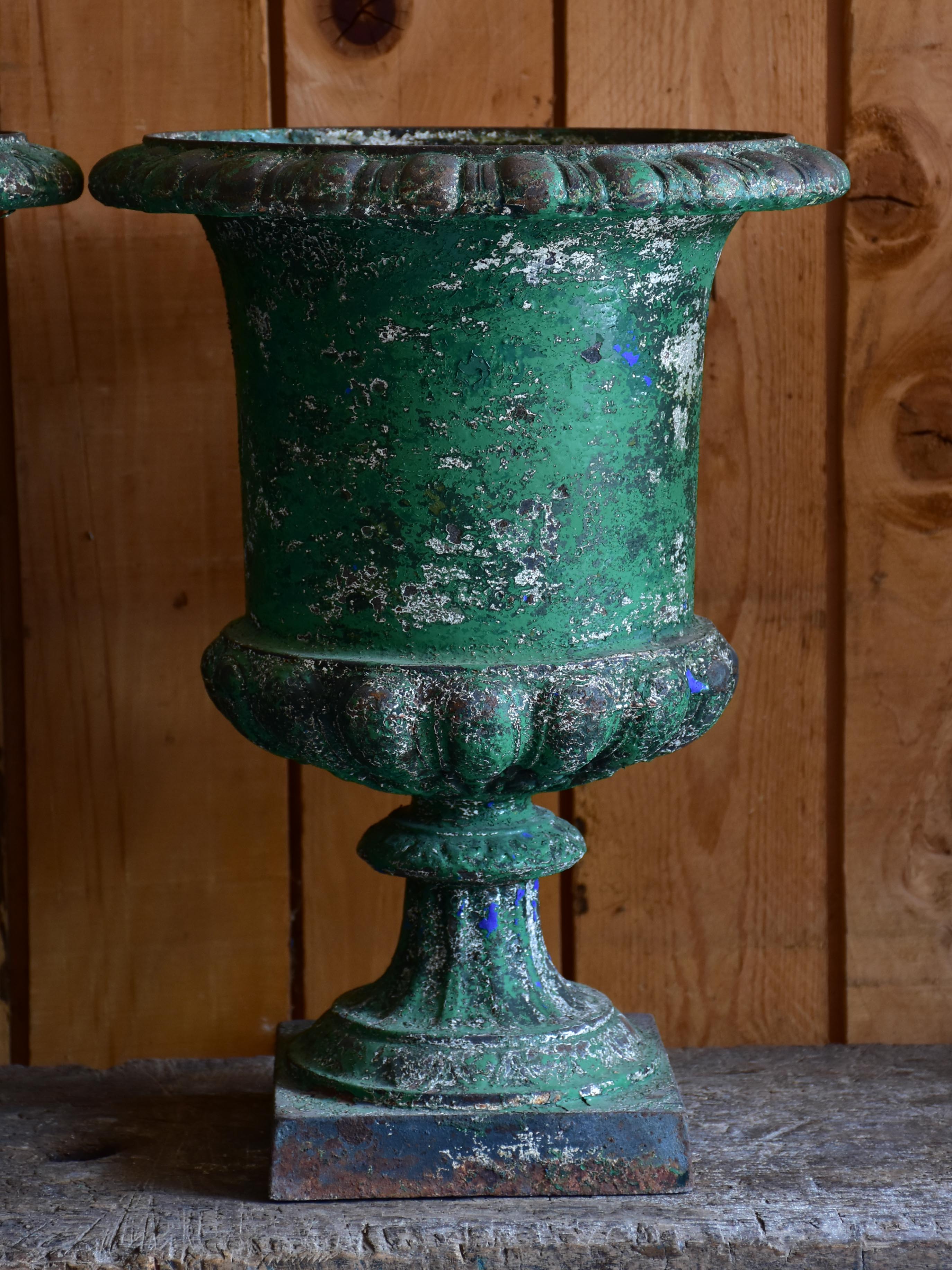 Pair of 19th century Medici urns – green patina